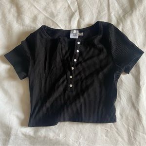 Black Cropped Princess Polly Top